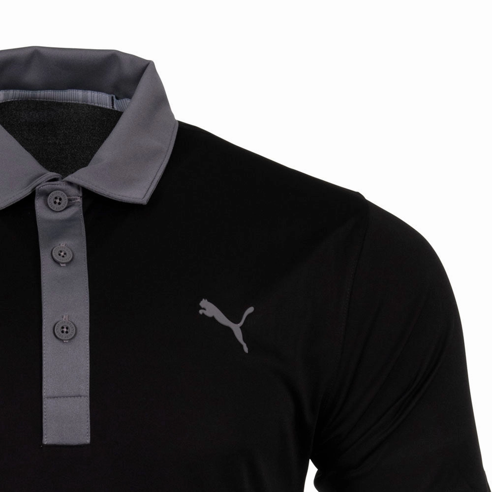Bright Color Sporty Look Wear Puma Gamer Polo Shirt - Black/Quiet Shade