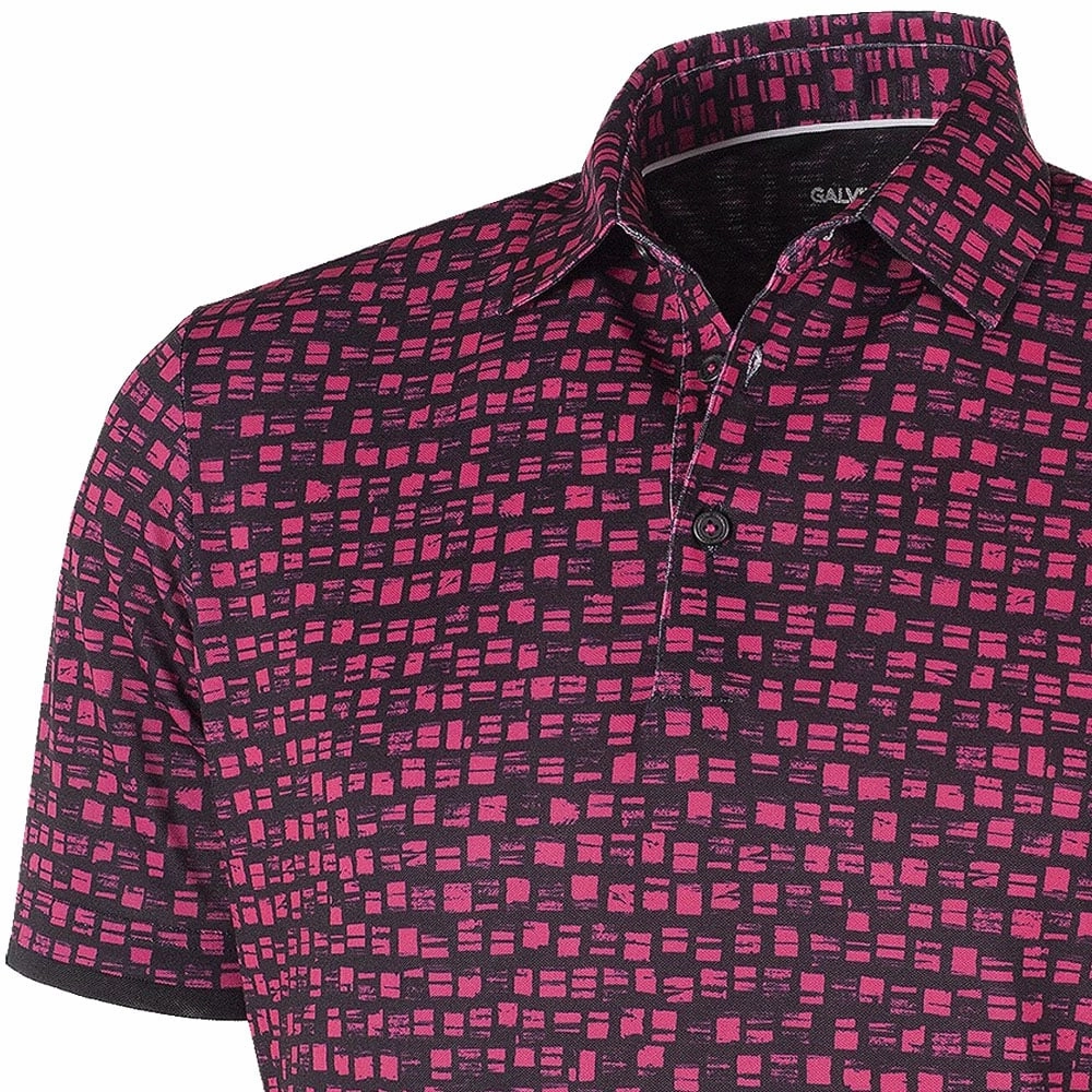 Everyday Layering Self Fabric Tape Galvin Green Mack Ventil8  Polo Shirt - Pink/Black
