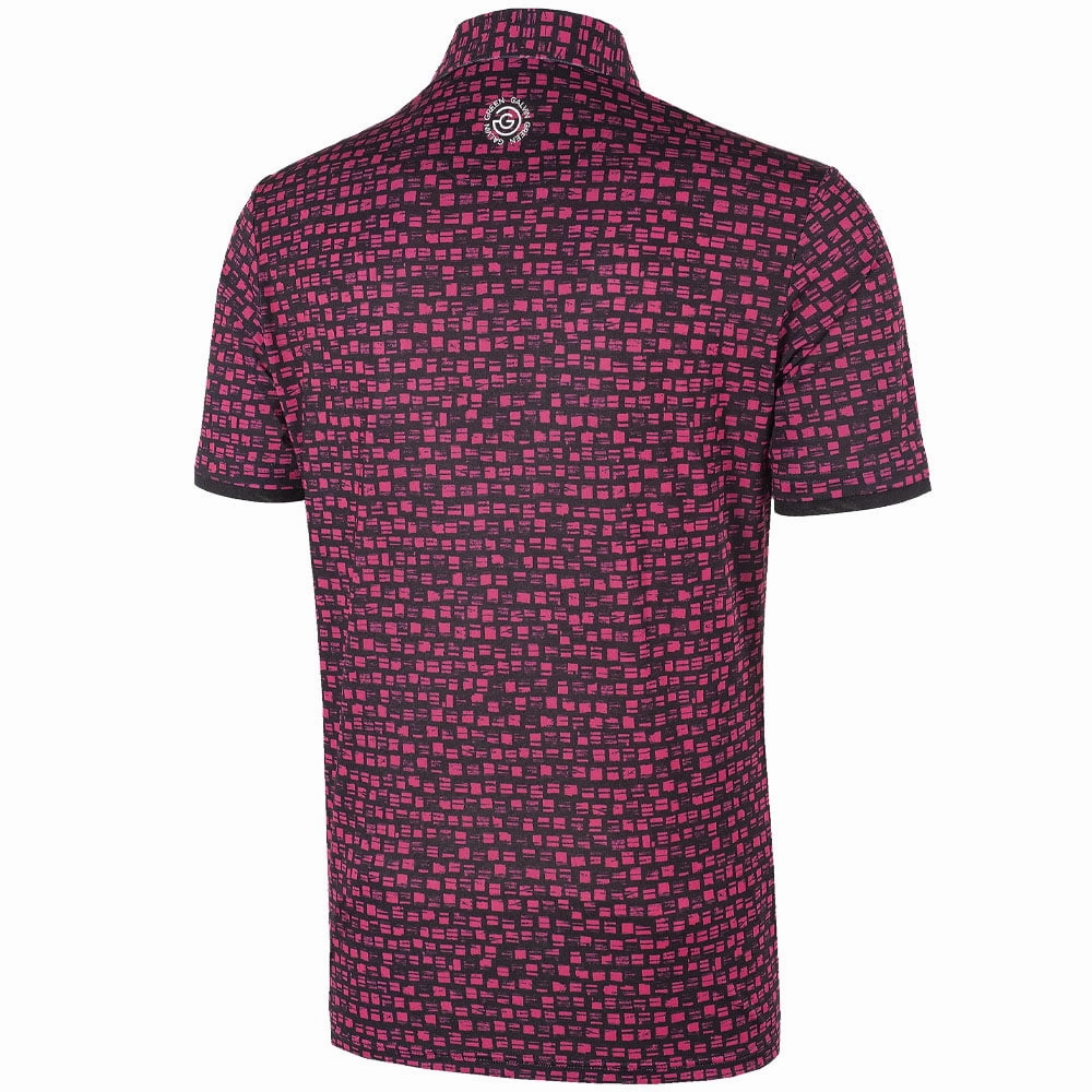 Galvin Green Mack Ventil8  Polo Shirt - Pink/Black Camping attire Colorfast Material