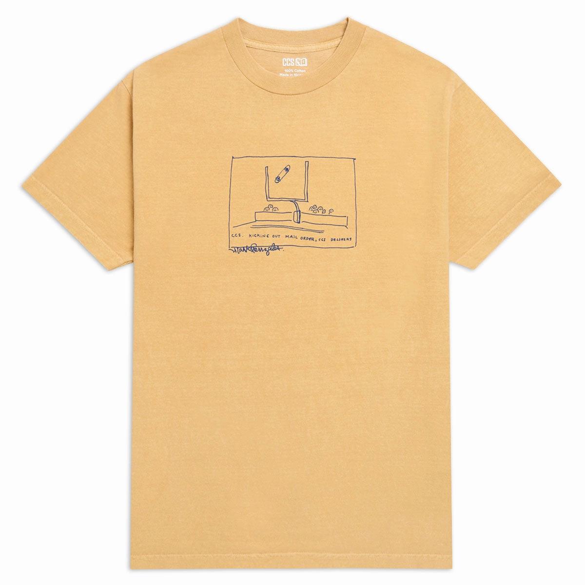 CCS Gonz 2001 Reissue T-Shirt - Faded Mustard GarmentDyedTexture