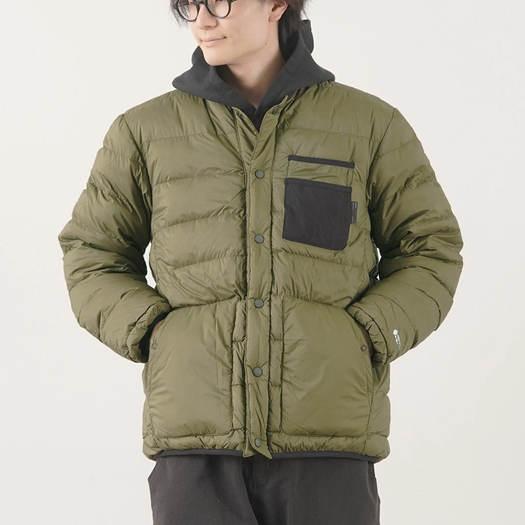 Flexible Hood Design Thermal Retention Layer ALLIED FEATHER   DOWN / Reversible Down Cardigan