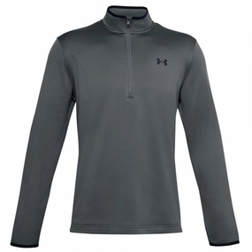 Active Wear Modern Minimal Under Armour Mens Armour Fleece 1/2 Zip - Pitch Grey/Black