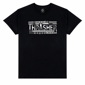 UV Protection Thrasher Chrome Genuine T-Shirt - Black