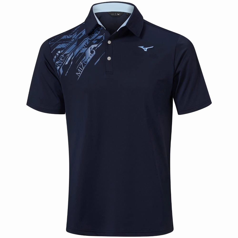 Effortless Comfort Classic Outfit Style Mizuno Elite Print Polo Shirt - Deep Navy