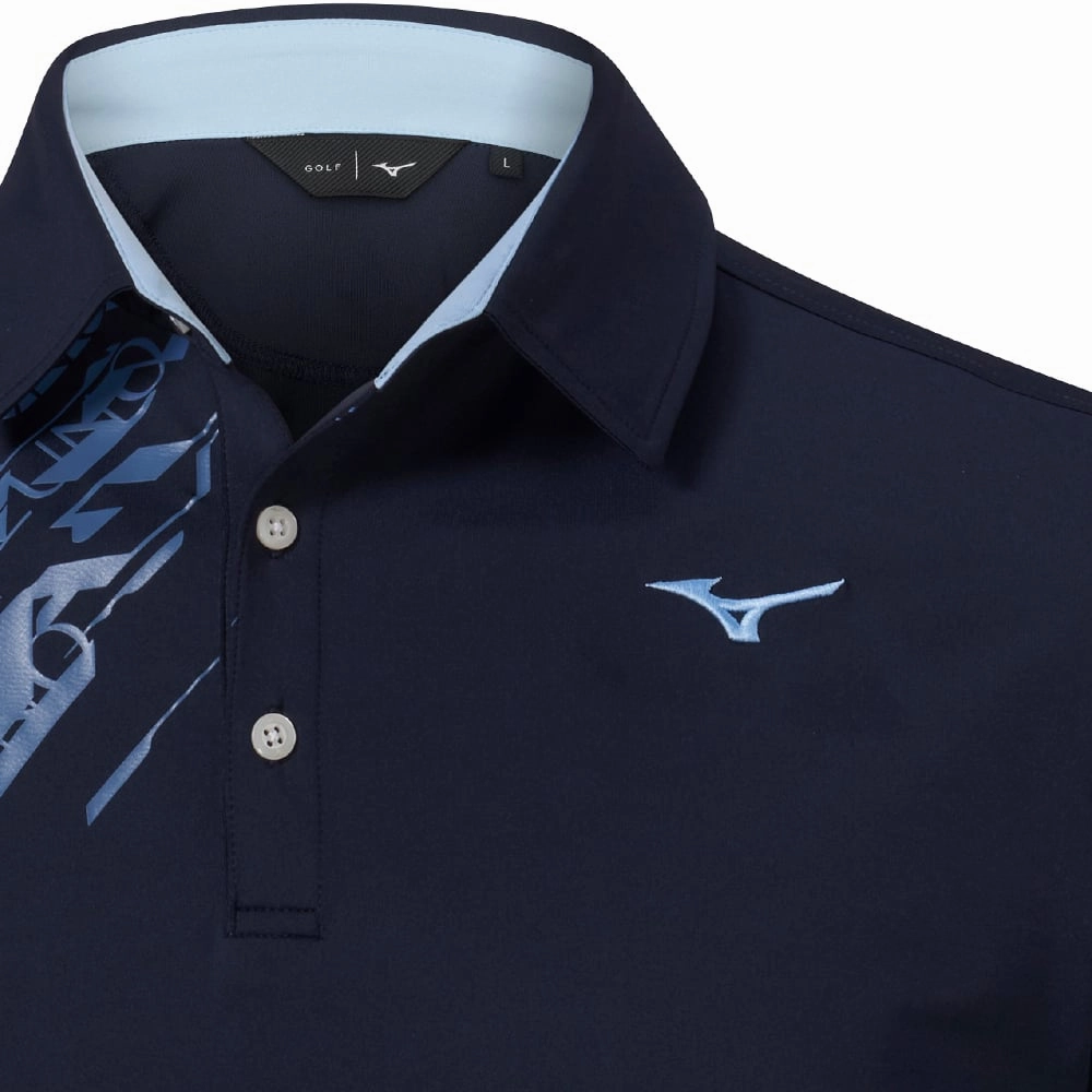 Everyday Layer Outdoor Ready Mizuno Elite Print Polo Shirt - Deep Navy