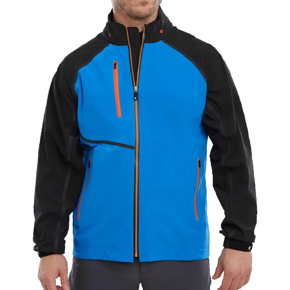 Eco Friendly Production Moisture Wicking Layer FootJoy HydroTour Waterproof Jacket - Sapphire/Black/Orange