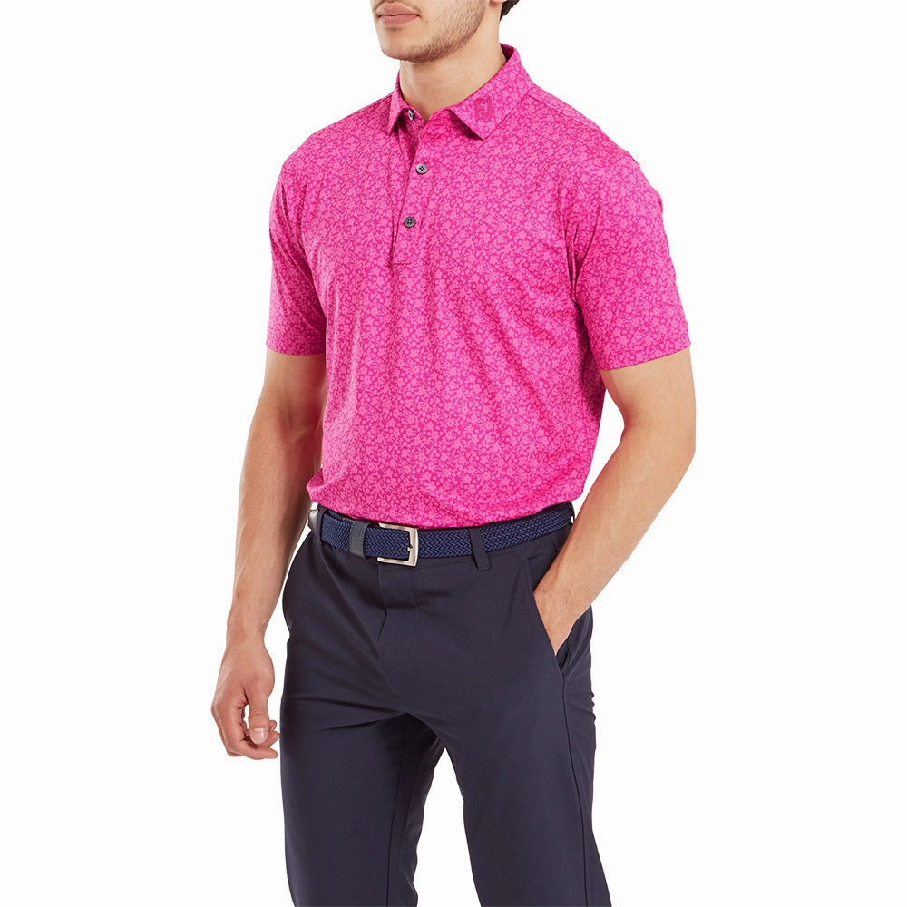 FootJoy Painted Floral Lisle Polo Shirt - Berry kids' Non-toxic
