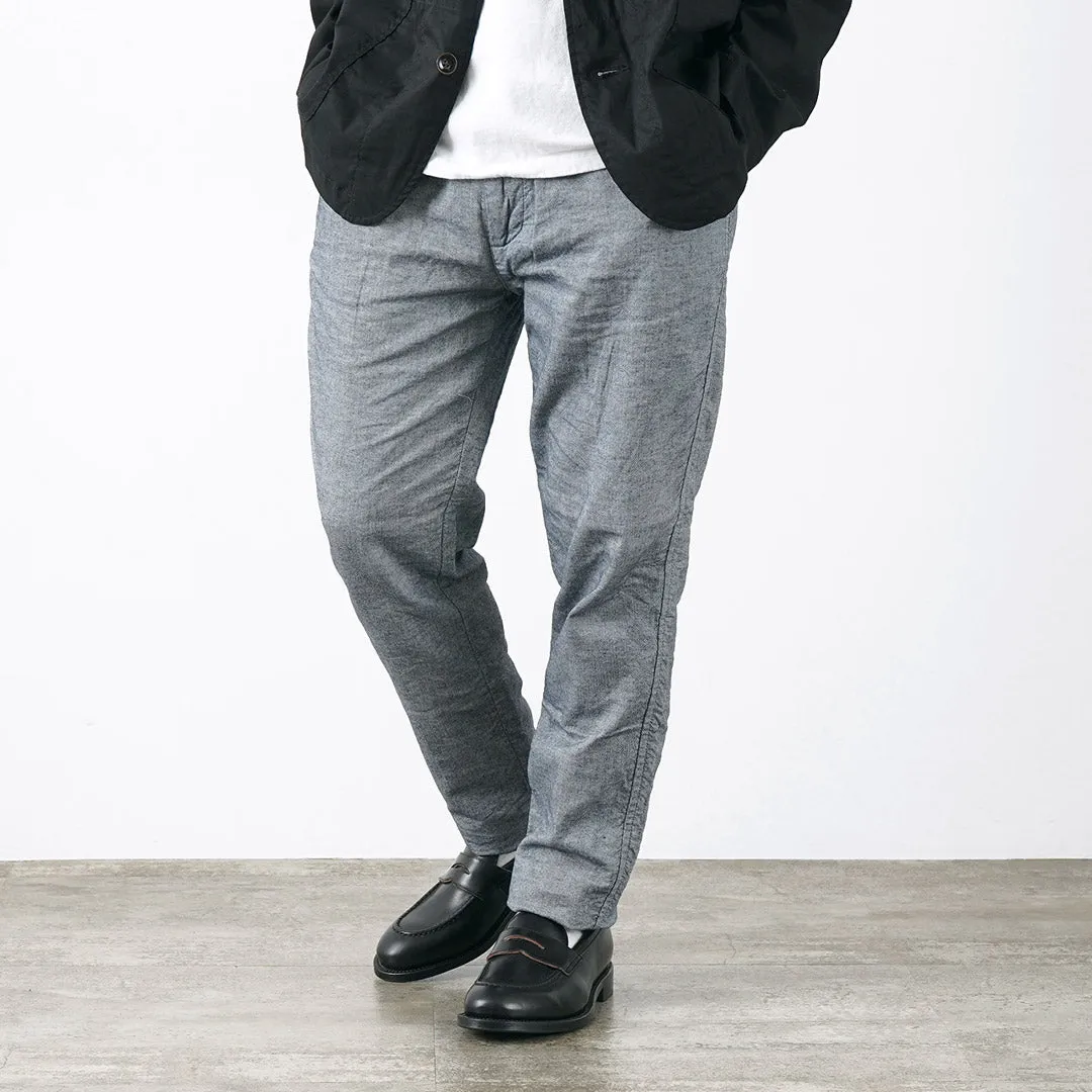 AbrasionResistantPanels FOB FACTORY / F0513 Cotton Linen Double Weave Chambray Pants