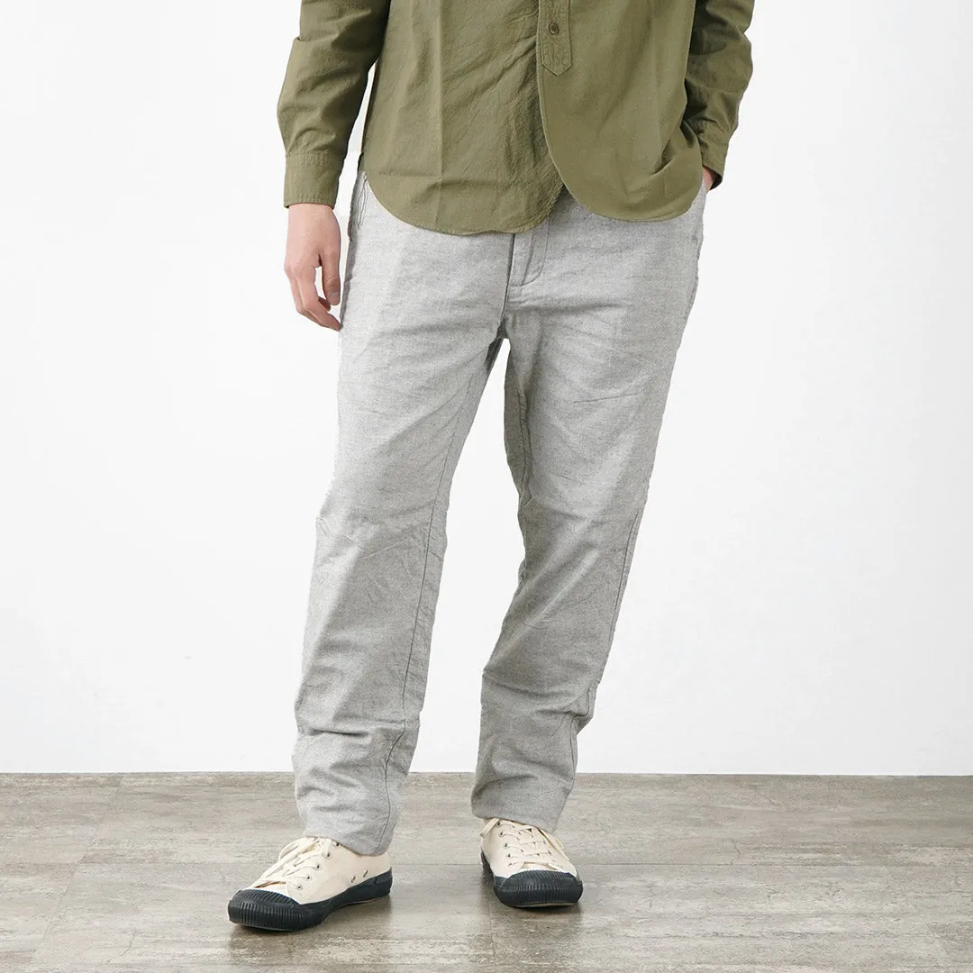 FOB FACTORY / F0513 Cotton Linen Double Weave Chambray Pants Cozy Lining WindproofLayer