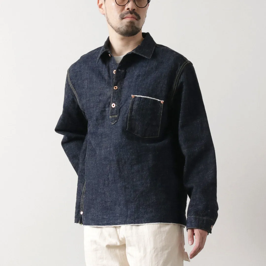FOB FACTORY / F2384 G3 Denim Pullover Jacket Flexible Hem Adjustment PocketPlacement