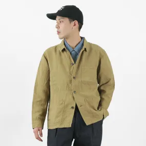 FOB FACTORY / F2413 Hemp Shirt Jacket Layered Collar