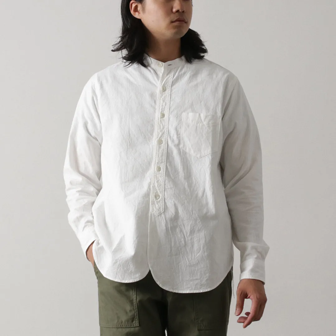 FOB FACTORY / F3429 Long Sleeve Band Collar Ox Shirt Gym Companion