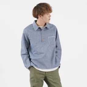 FOB FACTORY / F3487 Chambray Pullover Shirt Abstract art Travel Friendly