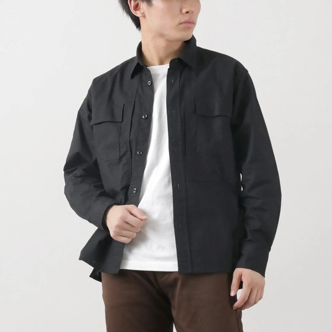 Asymmetrical Cut FOB FACTORY / F3498 Long Sleeve Field Shirt