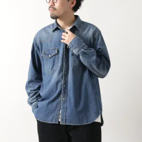 FOB FACTORY / F3506 Denim Western Shirt Double Stitched Seams