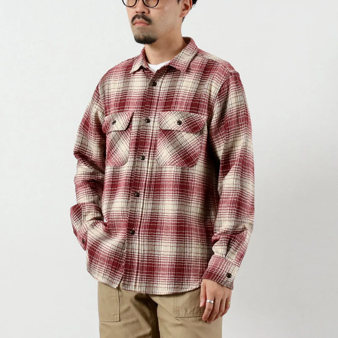 Smooth Zipper Design Contemporary Fashion FOB FACTORY / F3510 Heavy Flannel Work Shirt