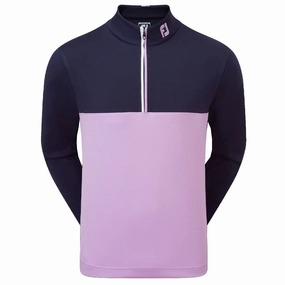 Logo Emblem FootJoy Colour Block Chill Out 1/4 Zip Pullover - Navy/Lavender