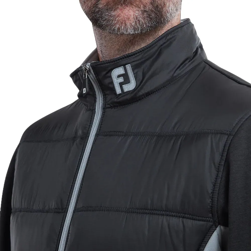 FootJoy FJ Hybrid Padded Jacket - Black/Grey Solid Color