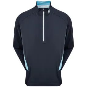 FootJoy FJ Hydroknit 1/2 Zip Waterproof Jacket - Navy/Light Blue Stand Collar