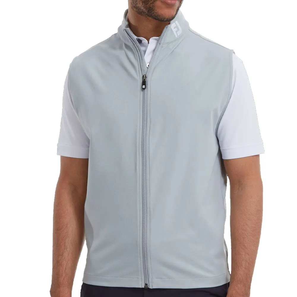 FootJoy Full-Zip Knit Vest - Grey Flexible Back Panel solidity