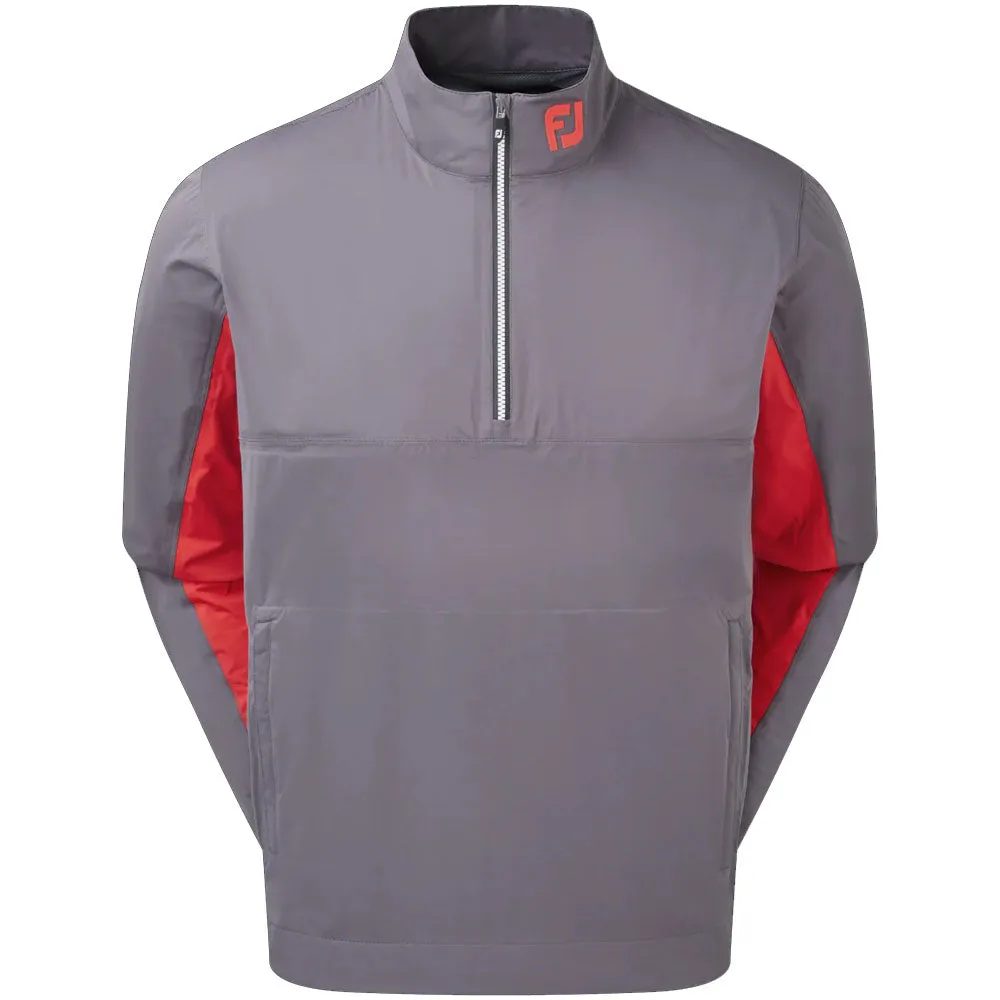 FootJoy HydroKnit 1/2 Zip Waterproof Jacket - Charcoal/Red/White Articulated Ergonomic Fit