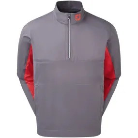 FootJoy HydroKnit 1/2 Zip Waterproof Jacket - Charcoal/Red/White Articulated Ergonomic Fit
