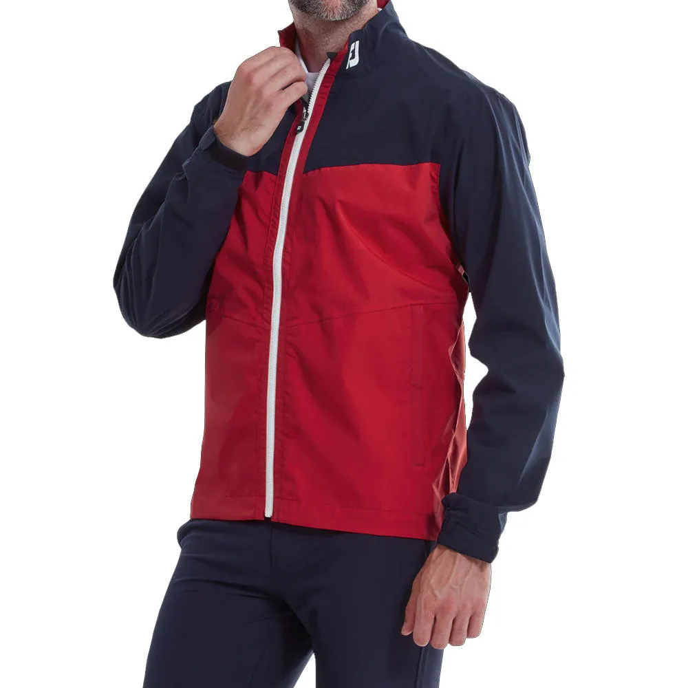 Seamless Design Cozy Layering FootJoy HydroLite Waterproof Jacket - Navy/Red/White