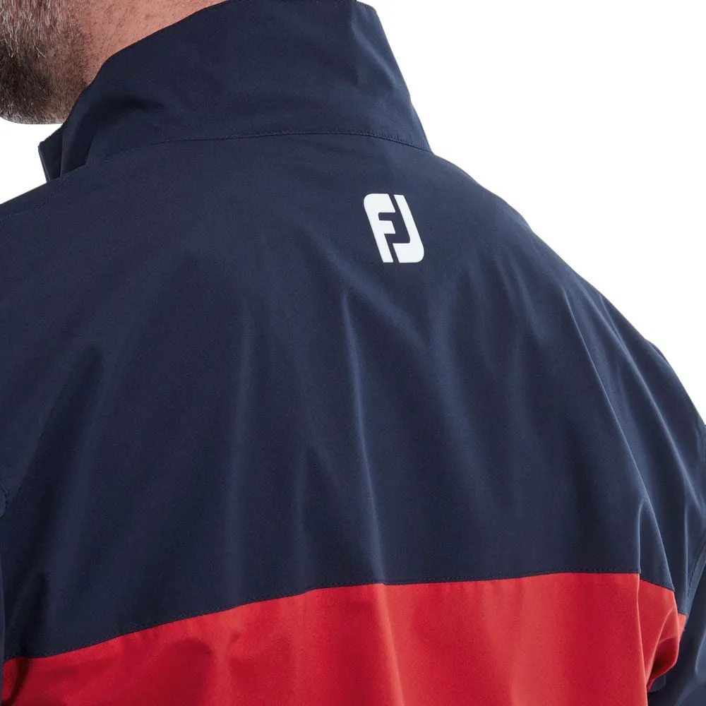 Minimal Daily Fit Adjustable Cuff FootJoy HydroLite Waterproof Jacket - Navy/Red/White