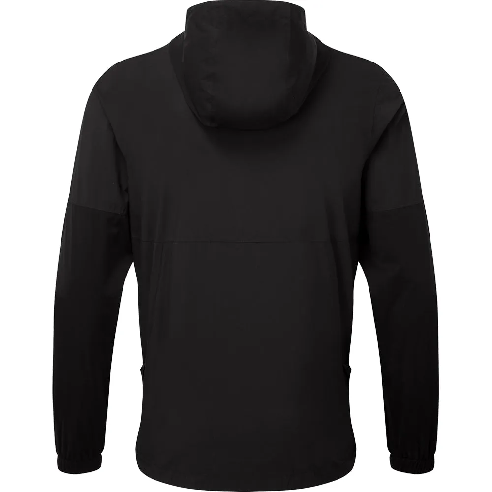 High Collar Style FootJoy HydroLite X Waterproof Hoodie Jacket - Black