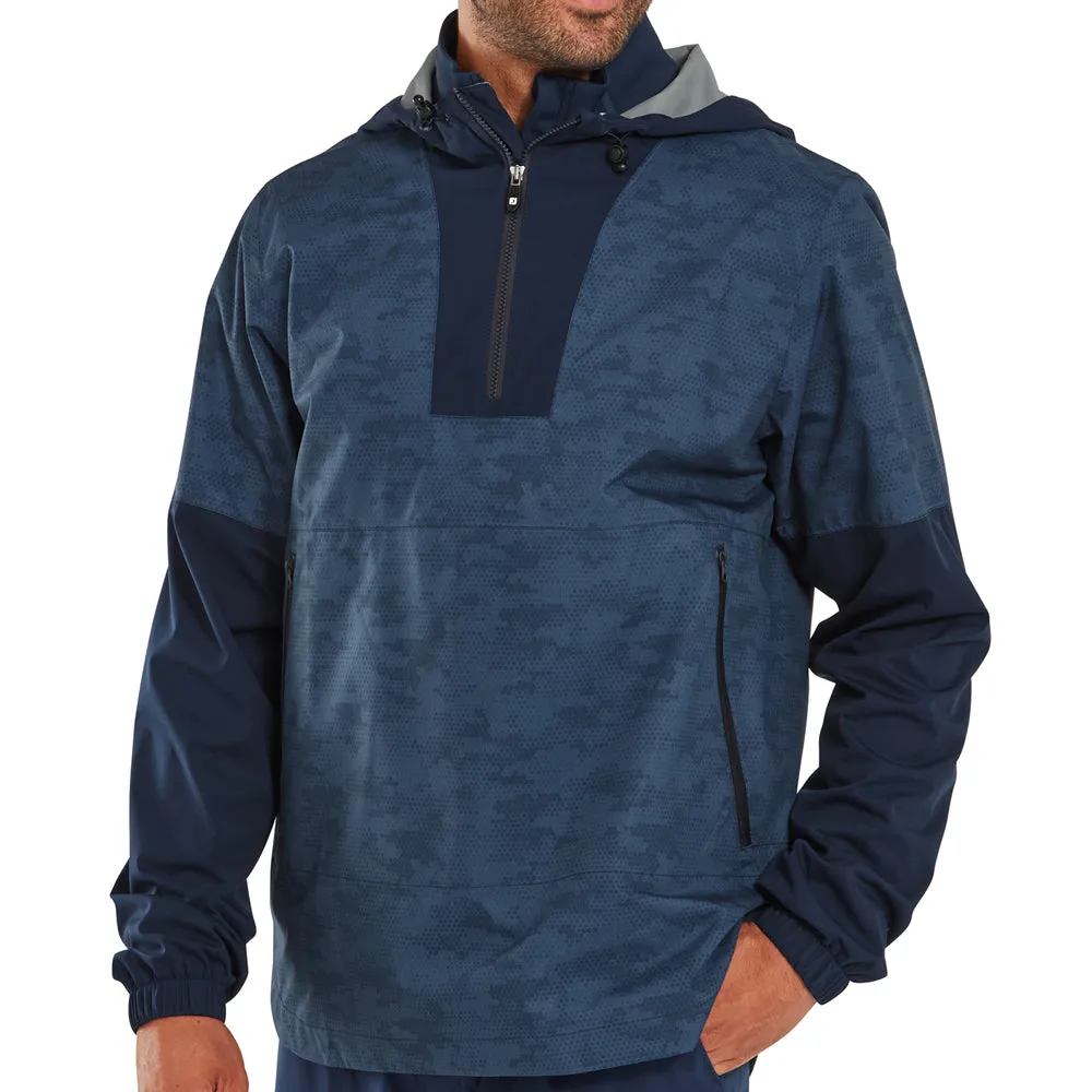 FootJoy HydroLite X Waterproof Hoodie Jacket - Navy Camo UV Protective Layer