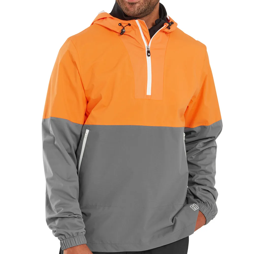FootJoy HydroLite X Waterproof Hoodie Jacket - Solar/Basalt Hidden Storage Compartments