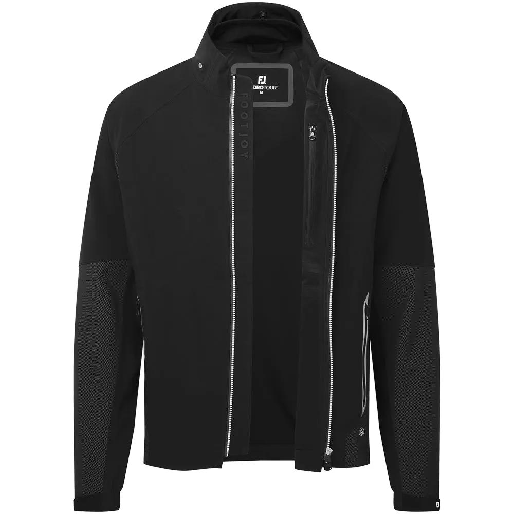 FootJoy HydroTour Waterproof Jacket - Black Elegant Styling Climate Responsive Textile