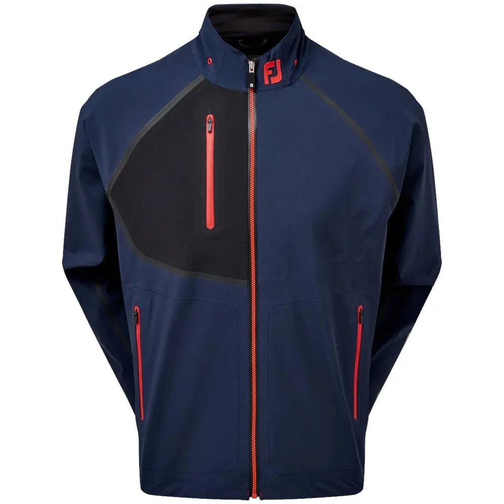 FootJoy HydroTour Waterproof Jacket - Navy/Black/Red Wrinkle resistant fabric