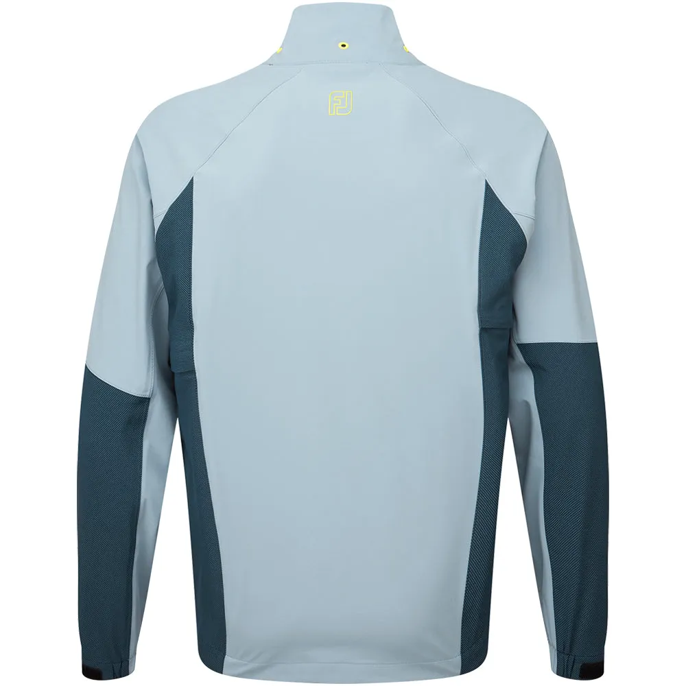 FootJoy HydroTour Waterproof Jacket - Slate/Navy/Primrose Flexible Shoulder Gussets Snap Button