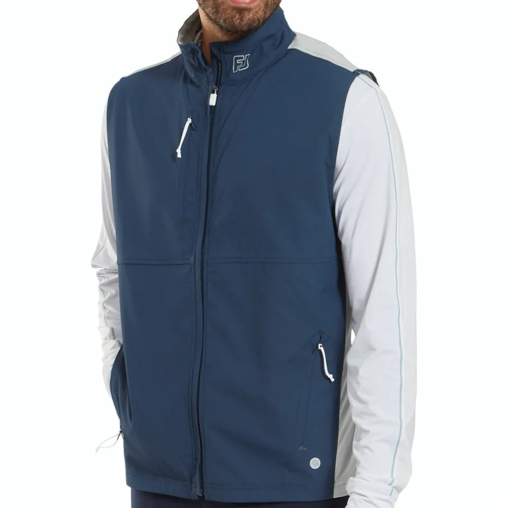 Thick Laser Cut Details FootJoy TempoSeries Lightweight Gilet - Navy/Grey
