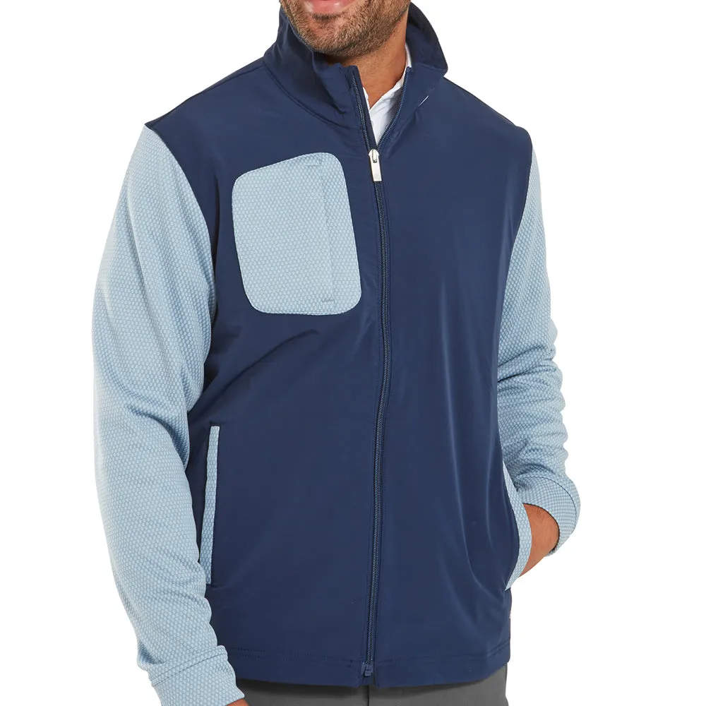 FootJoy Thermoseries Hybrid Jacket - Navy/Grey Rubberized Zippers Water Resistant Design