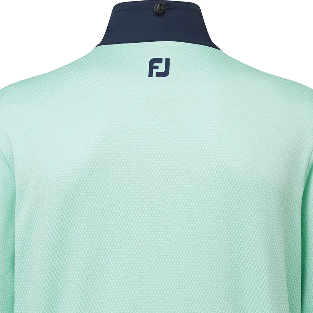 Hidden Storage Compartments Adjustable Hood Feature FootJoy ThermoSeries Hybrid Jacket - Seaglass/Navy