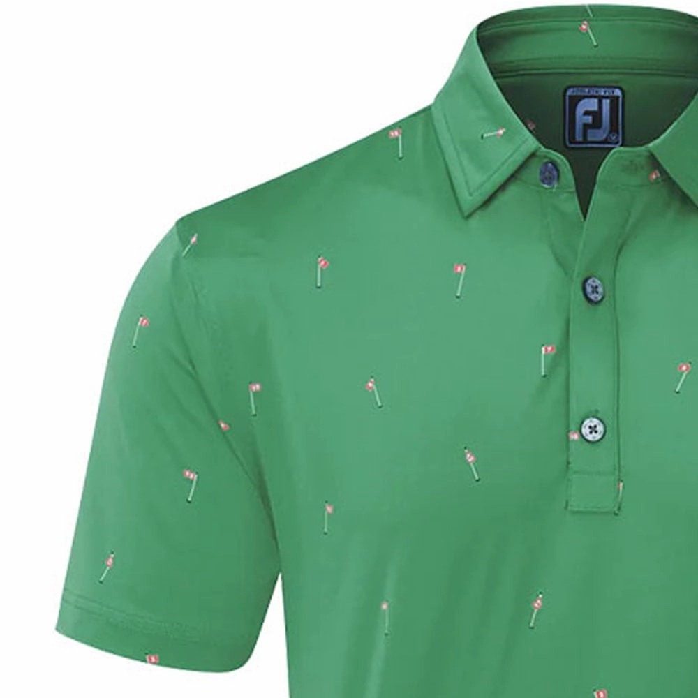 FootJoy 18 Holes Lisle Polo Shirt - Sea Green teenagers' Modern Style