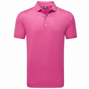 Soft And Comfortable FootJoy Abacus Print Lisle Polo Shirt - Magenta