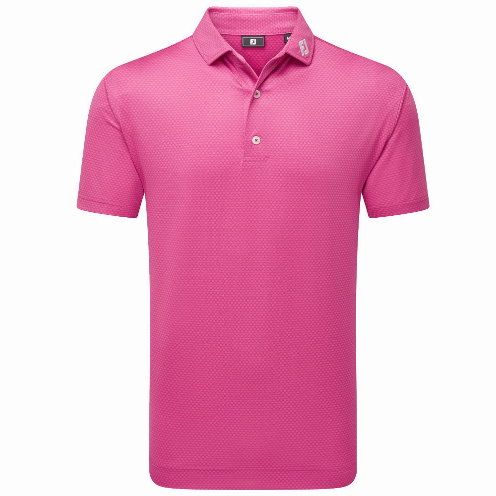 Soft And Comfortable FootJoy Abacus Print Lisle Polo Shirt - Magenta