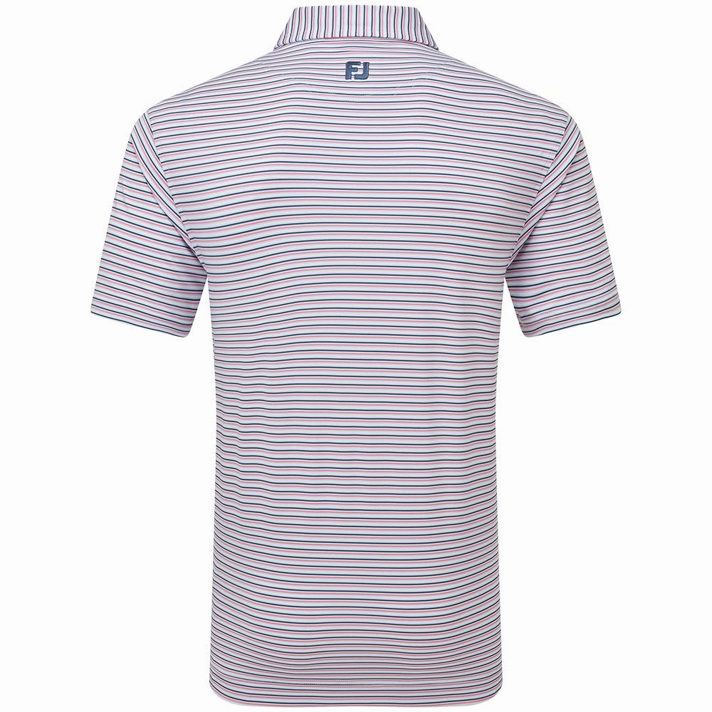 FootJoy Balance Stripe Lisle Polo Shirt - Skyway Modern Outfit Longline Hemline