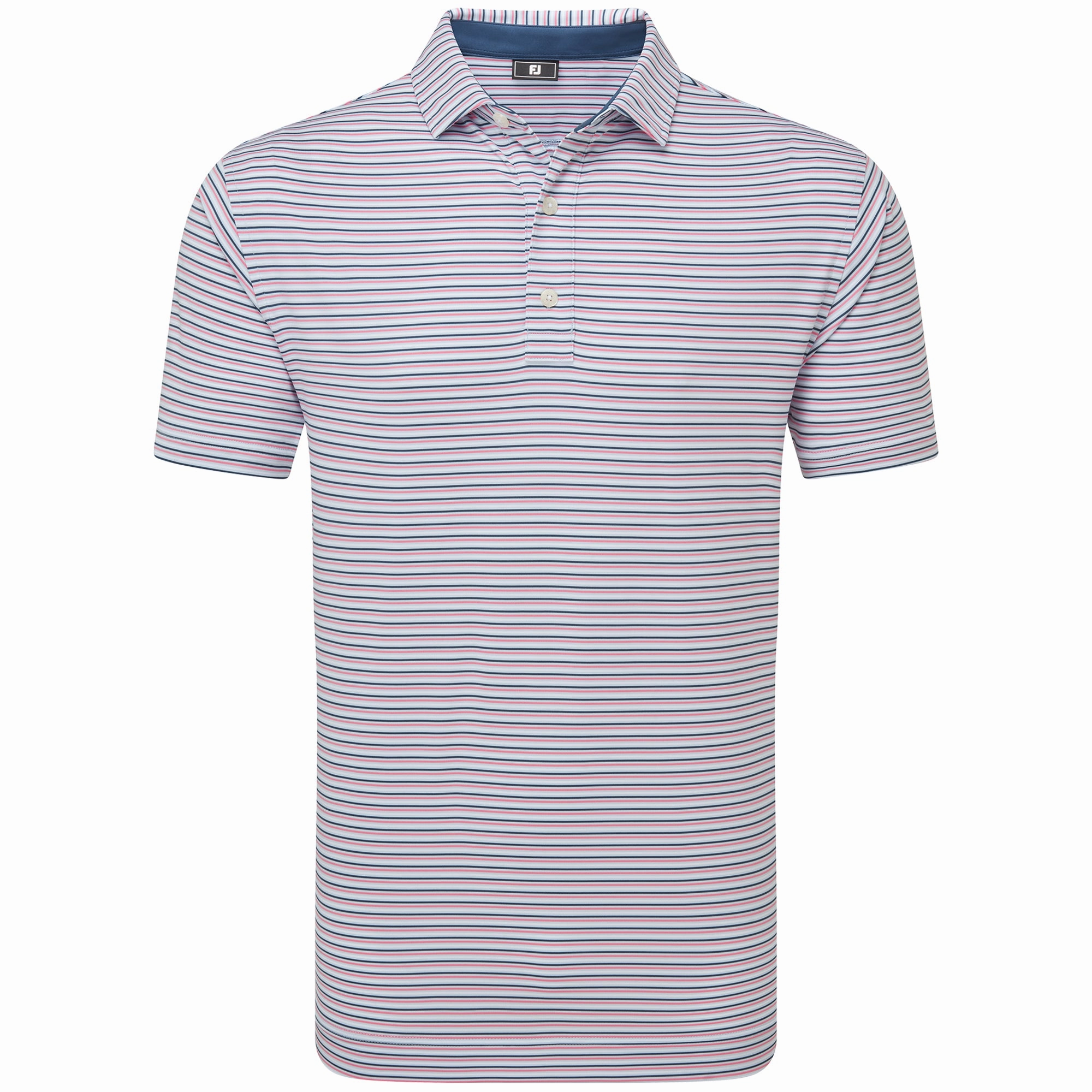 Durable Ribbed Hem Unisex Fit FootJoy Balance Stripe Lisle Polo Shirt - Skyway
