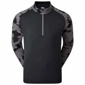right for hot weather FootJoy Camo Floral Half Zip Midlayer - Black