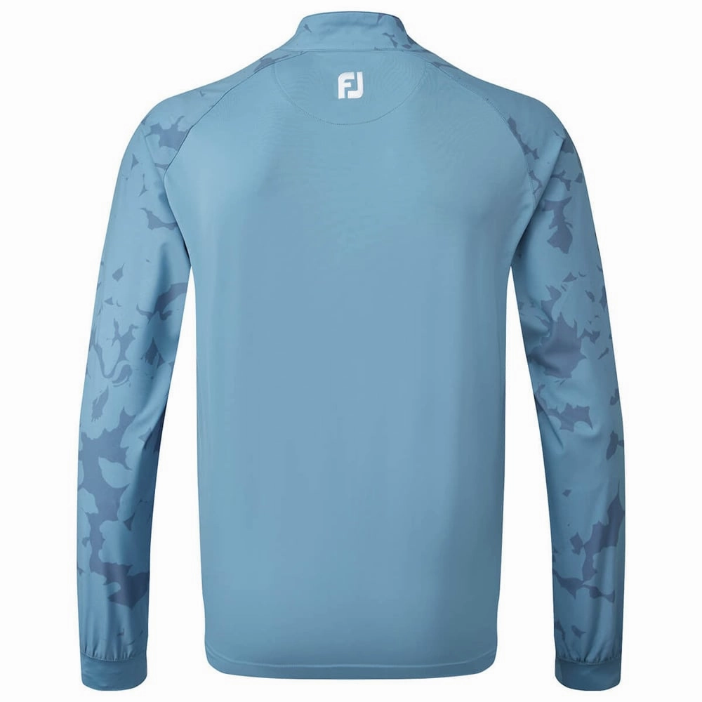 FootJoy Camo Floral Half Zip Midlayer - Storm Blue Timeless Active Thin