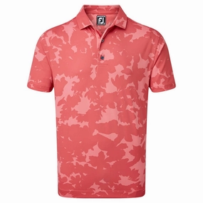 FootJoy Camo Floral Print Polo Shirt - Cape Red Stretchable Fabric Value for Money