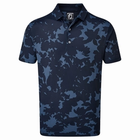 Flexible Shoulder Seams City Smart FootJoy Camo Floral Print Polo Shirt - Navy