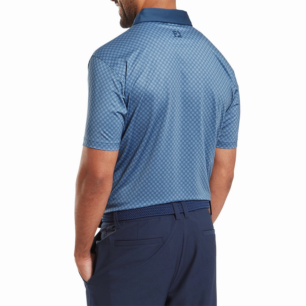 Simple and Relaxed Essential layering piece FootJoy Checker Jacquard Polo Shirt - Dark Denim/White
