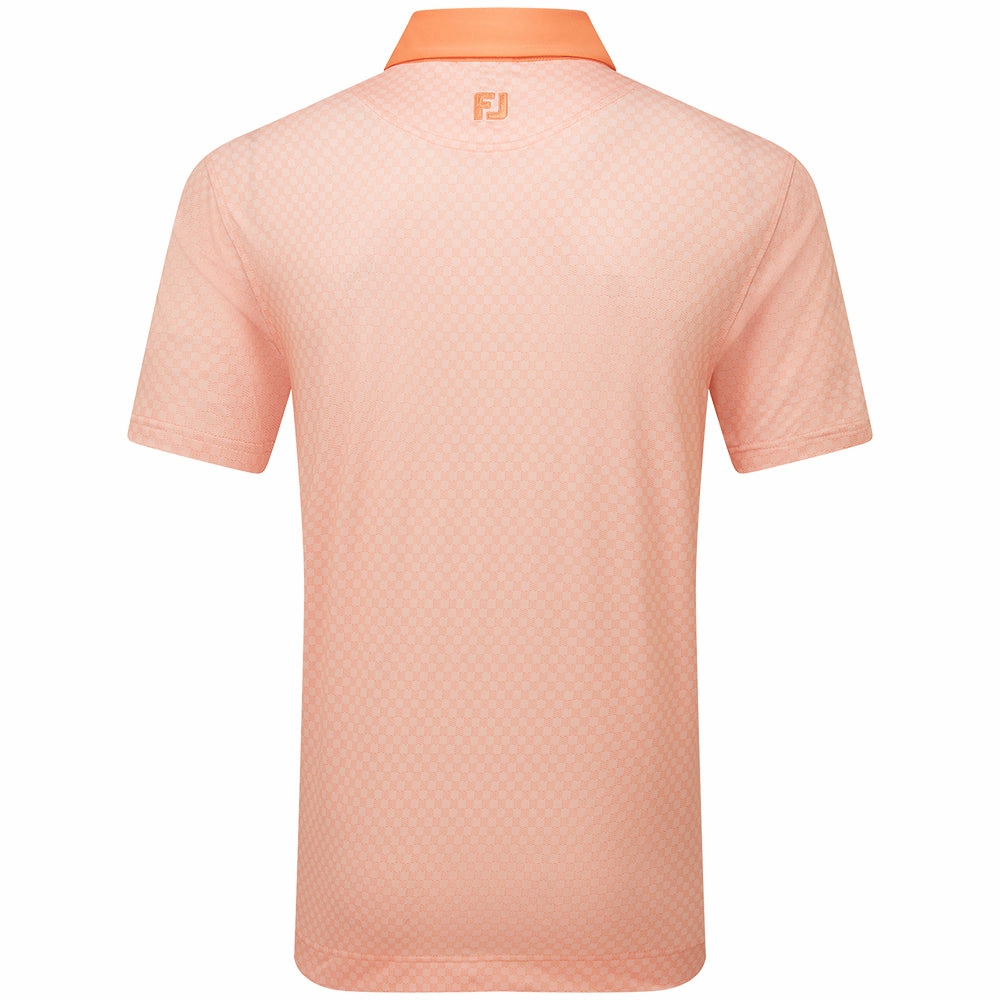 Soft Wear FootJoy Checker Jacquard Polo Shirt - Orange/White