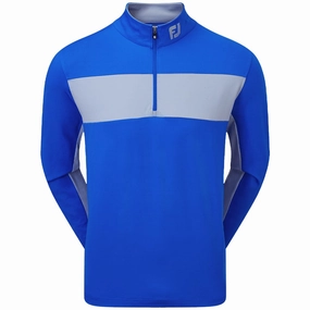FootJoy Chest Stripe Chill Out 1/4 Zip Pullover - Royal/Dove Grey Warm Fashion