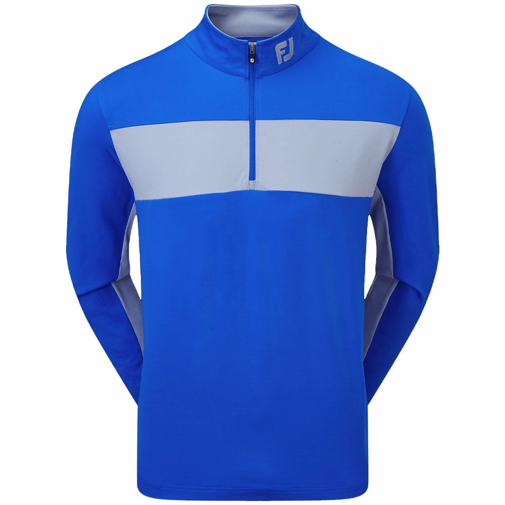 FootJoy Chest Stripe Chill Out 1/4 Zip Pullover - Royal/Dove Grey Warm Fashion